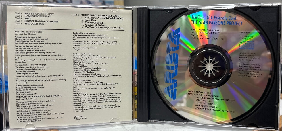 앨런 파슨스 프로젝트 (The Alan Parsons Project) - The Turn Of A Friendly Card (US발매)