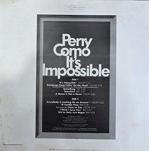 [LP] Perry Como ? It's Impossible