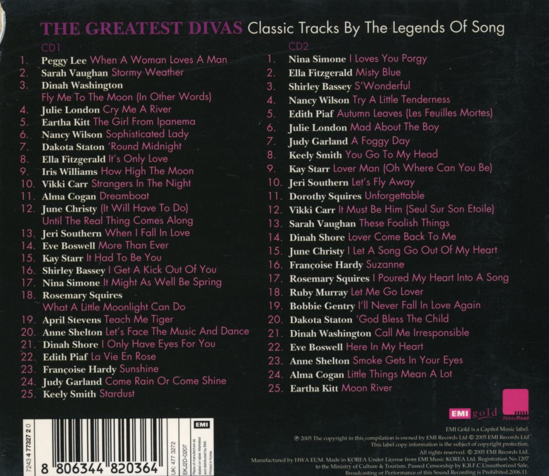 더 그레이트 디바 - The Greatest Divas 2Cds 