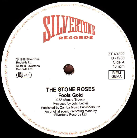 [중고 LP] The Stone Roses - What The World Is Waiting For / Fools Gold 9.53