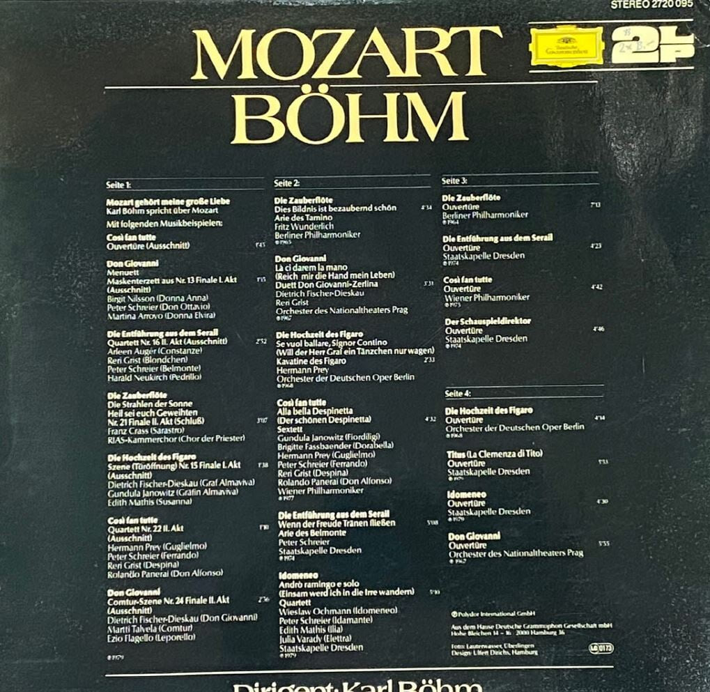[LP] 칼 뵘 - Karl Bohm - Mozart Ouverturen Arien Und Szenen 2Lps [독일반]