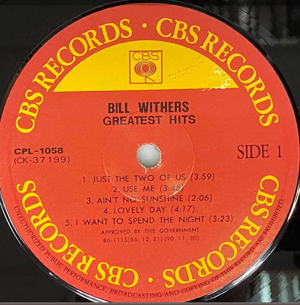 [LP] 빌 위더스 - Bill Withers - Greatest Hits LP [CBS-라이센스반]