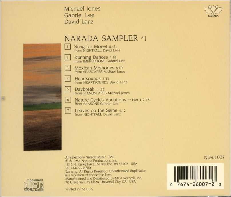 마이클 존스 (Michael Jones), 데이빗 란츠 (David Lanz) - Narada Sampler(US발매)