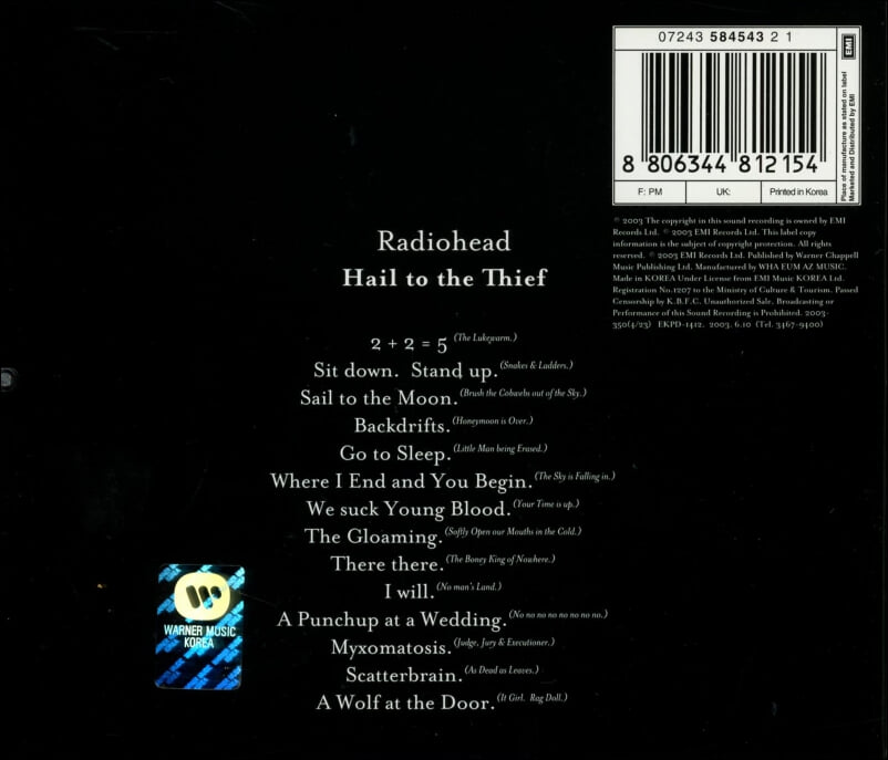 라디오헤드 (Radiohead) - Hail to the Thief