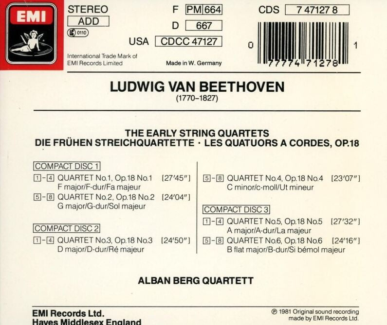 알반 베르크 콰르텟 - Alban Berg Quartett - Beethoven String Quartets Nos. 1-6 3Cds [독일발매] 