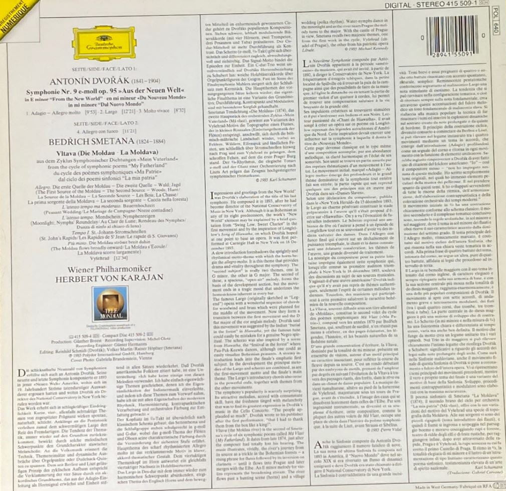 [LP] 카라얀 - Karajan - Dvorak Symphonie Nr.9 ,Smetana Moldau LP [독일반]