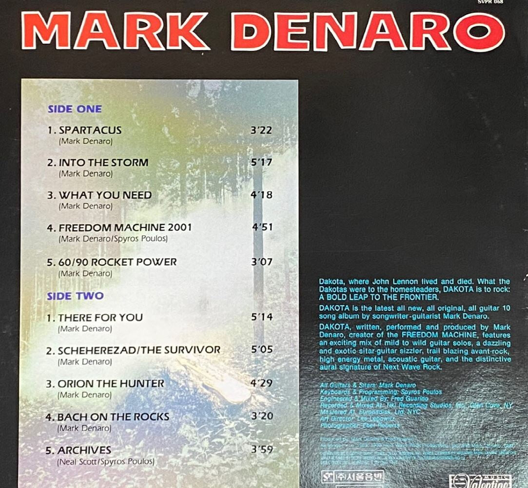 [LP] 마크 데나로  - Mark Denaro - Dakota LP [서울-라이센스반]