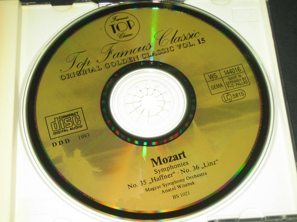 ORIGINAL GOLDEN CLASSIC VOL.15 CD음반 - Mozart ,,, (DDD 녹음방식 1993 독일 ) ,,, Symphonies No.35 "Haffner", No.36 "Linz"