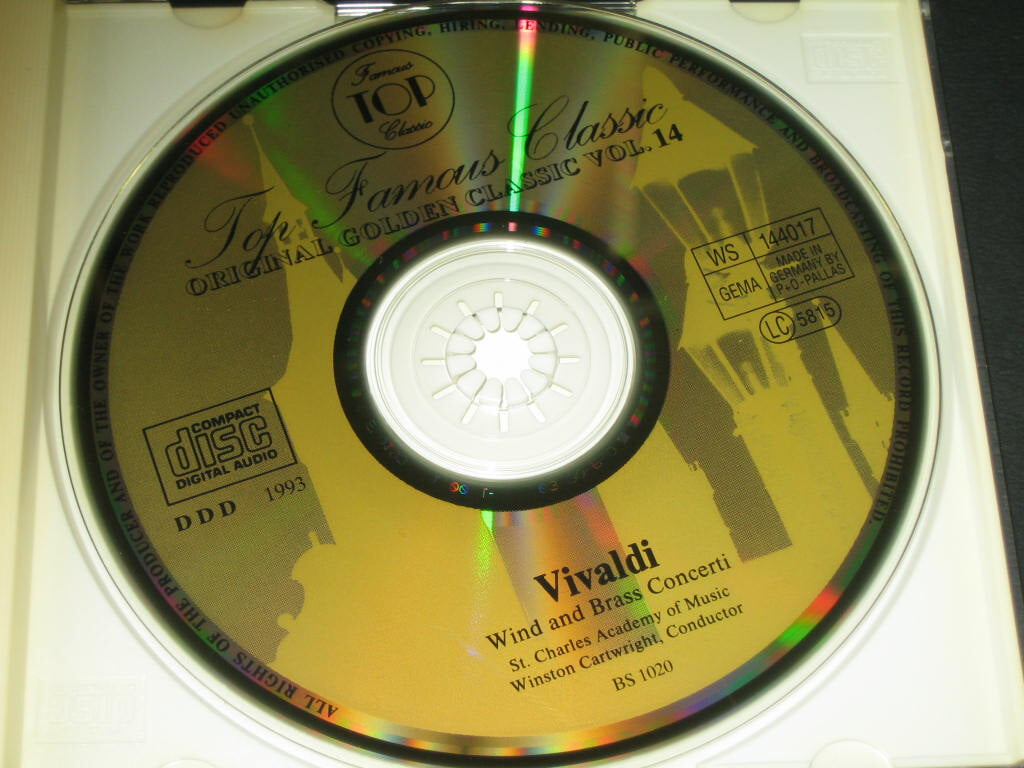 ORIGINAL GOLDEN CLASSIC VOL.14 CD음반 - VIVALDI ,,, (DDD 녹음방식 1993 독일 ) 