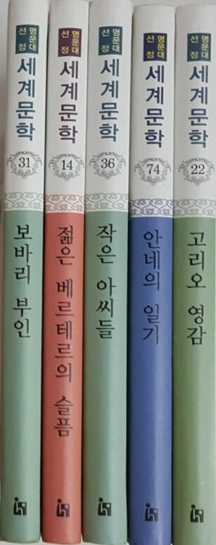 명문대 선정 세계문학 고리오 영감 + 안네의 일기 + 작은 아씨들 + 젊은 베르테르의 슬픔 + 보봐리 부인