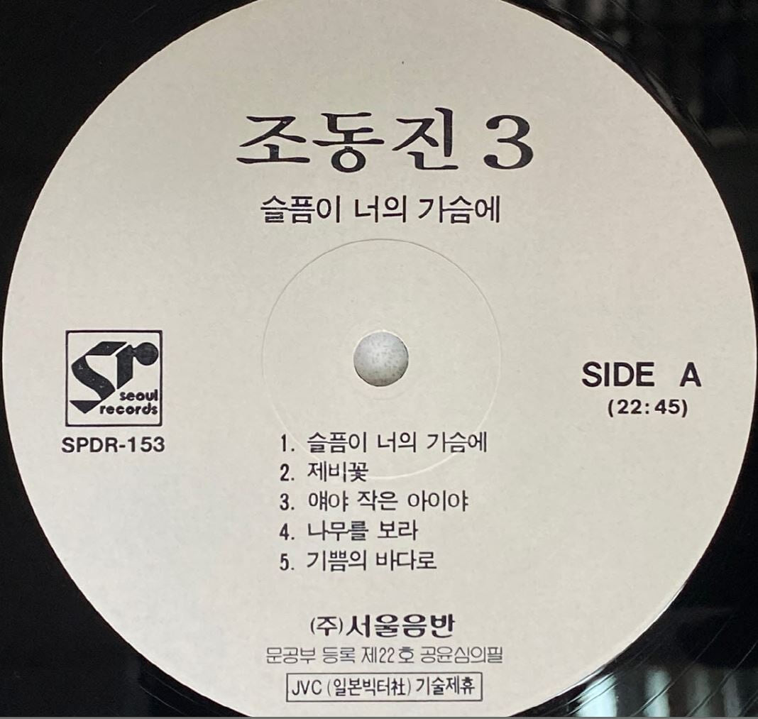 [LP] 조동진 - 3집 제비꽃 LP [서울음반 SPDR-153]