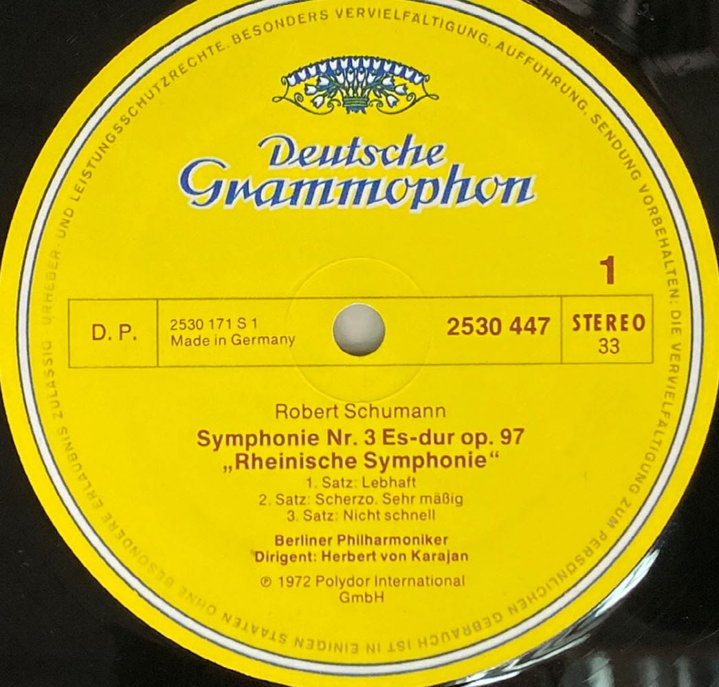 [LP] 카라얀 - Karajan - Schumann Symphony No.3 Rheinische LP [독일반]