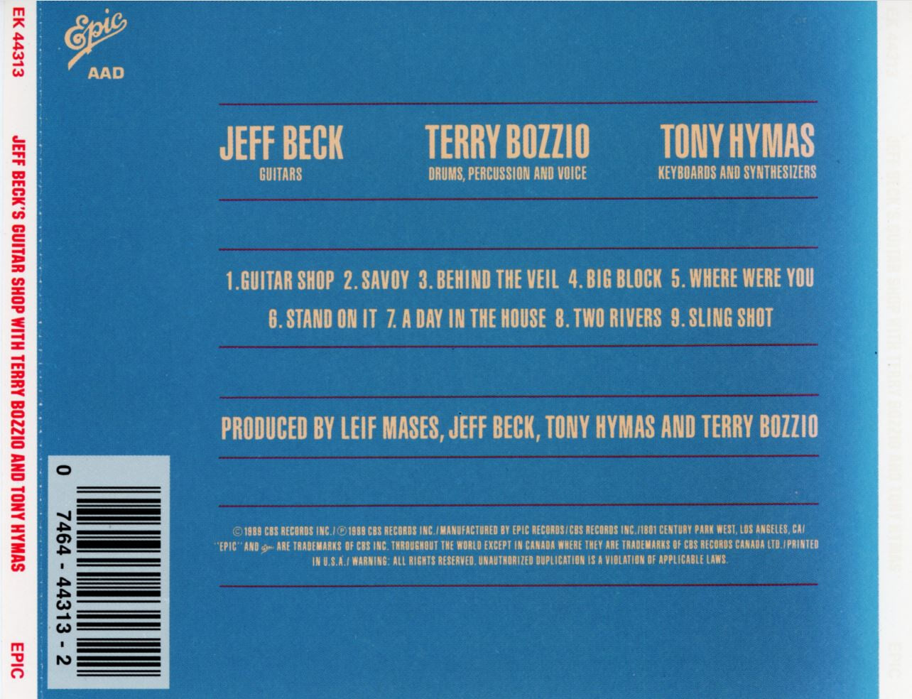 제프 벡,테리 보지오,토니 하이머스 - Jeff Beck,Terry Bozzio,Tony Hymas - Jeff Beck's Guitar Shop [U.S발매]