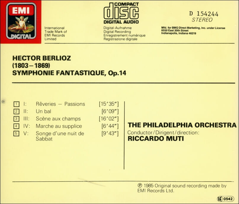 Berlioz : 환상 교향곡 Symphonie Fantastique, Op. 14 - 무티 (Riccardo Muti) (US발매)