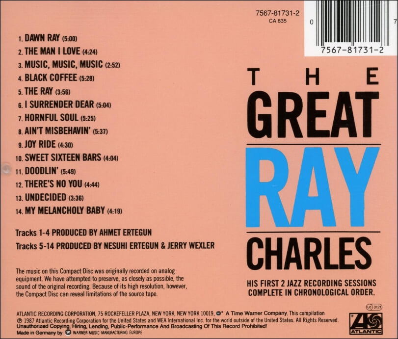 레이 찰스 (Ray Charles) - The Great Ray Charles(독일발매)