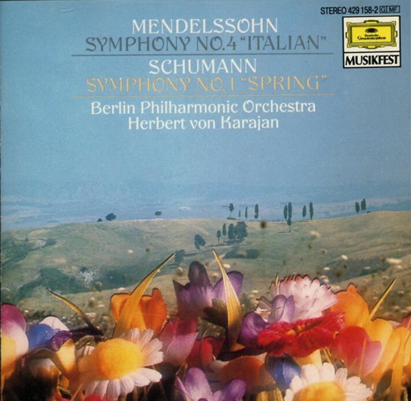 Mendelssohn , Schumann: "Italian" Symphony , "Spring" - 카라얀(Karajan)(US발매)