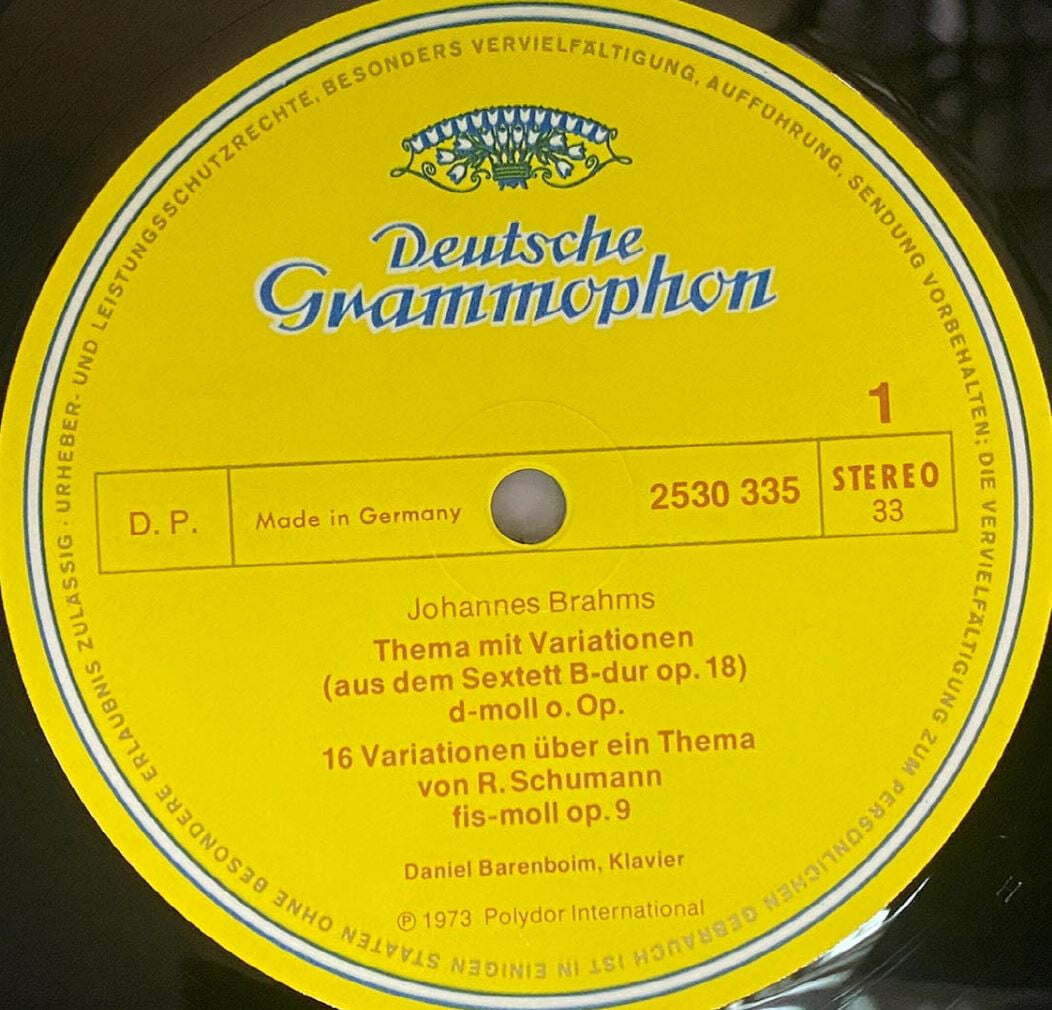 [LP] 다니엘 바렌보임 - Daniel Barenboim - Brahms Variationen Fur Klavier,Variations For Piano LP [독일반]