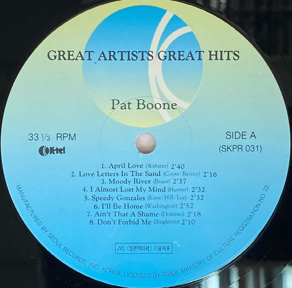 [LP] 팻 분,패티 페이지 - Pat Boone,Patti Page - Great Artists,Great Hits LP [서울-라이센스반]