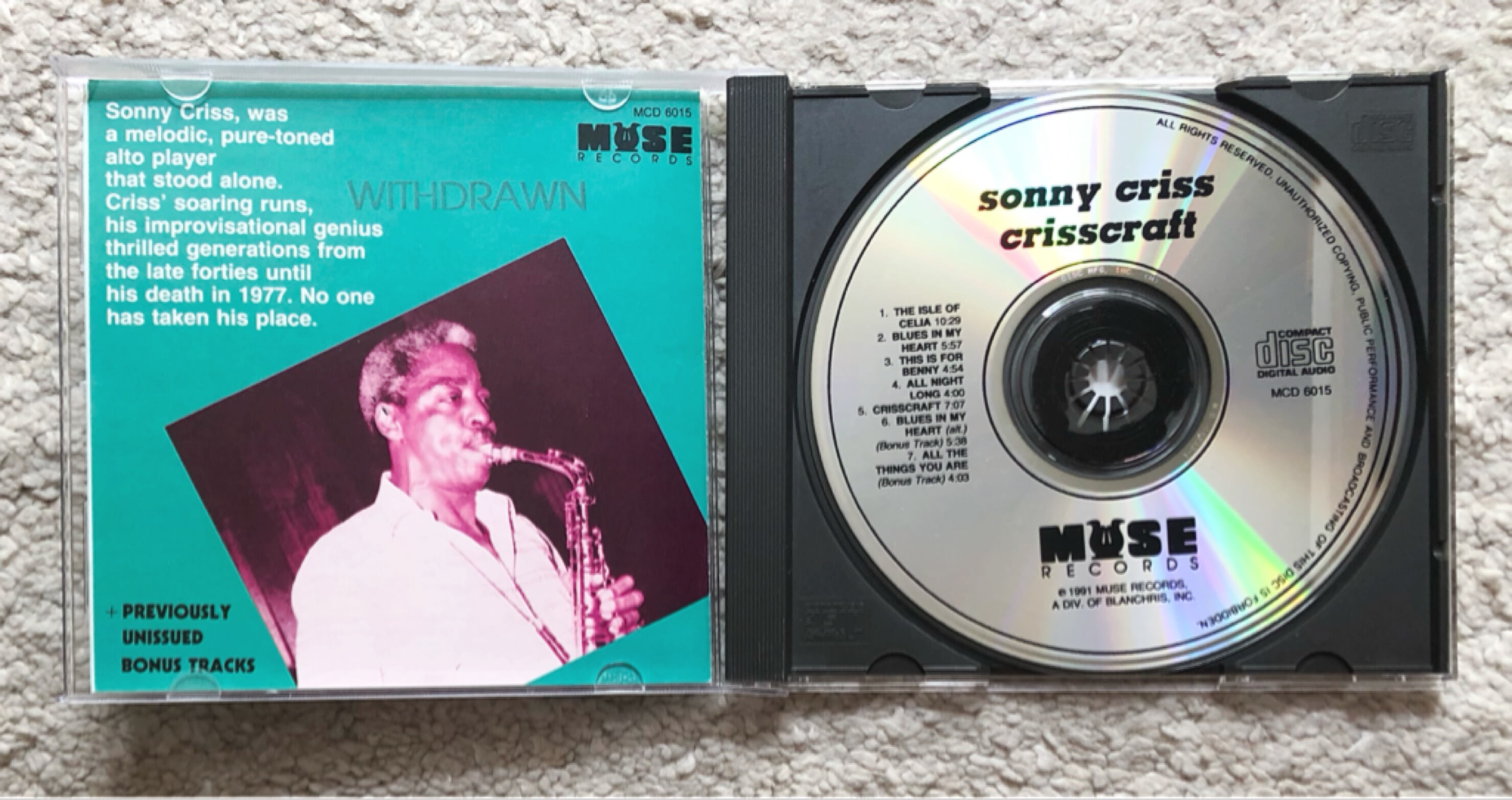 [CD] 수입반 SONNY CRISS (US 발매)