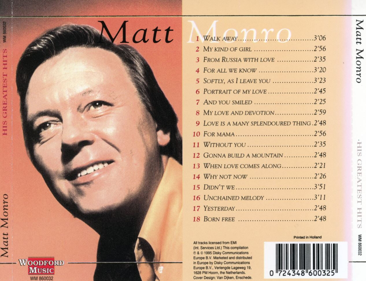 매트 몬로 - Matt Monro - Born Free His Greatest Hits [홀랜드발매]