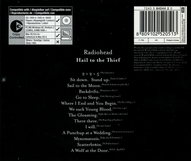 라디오헤드 (Radiohead) - Hail To the Thief