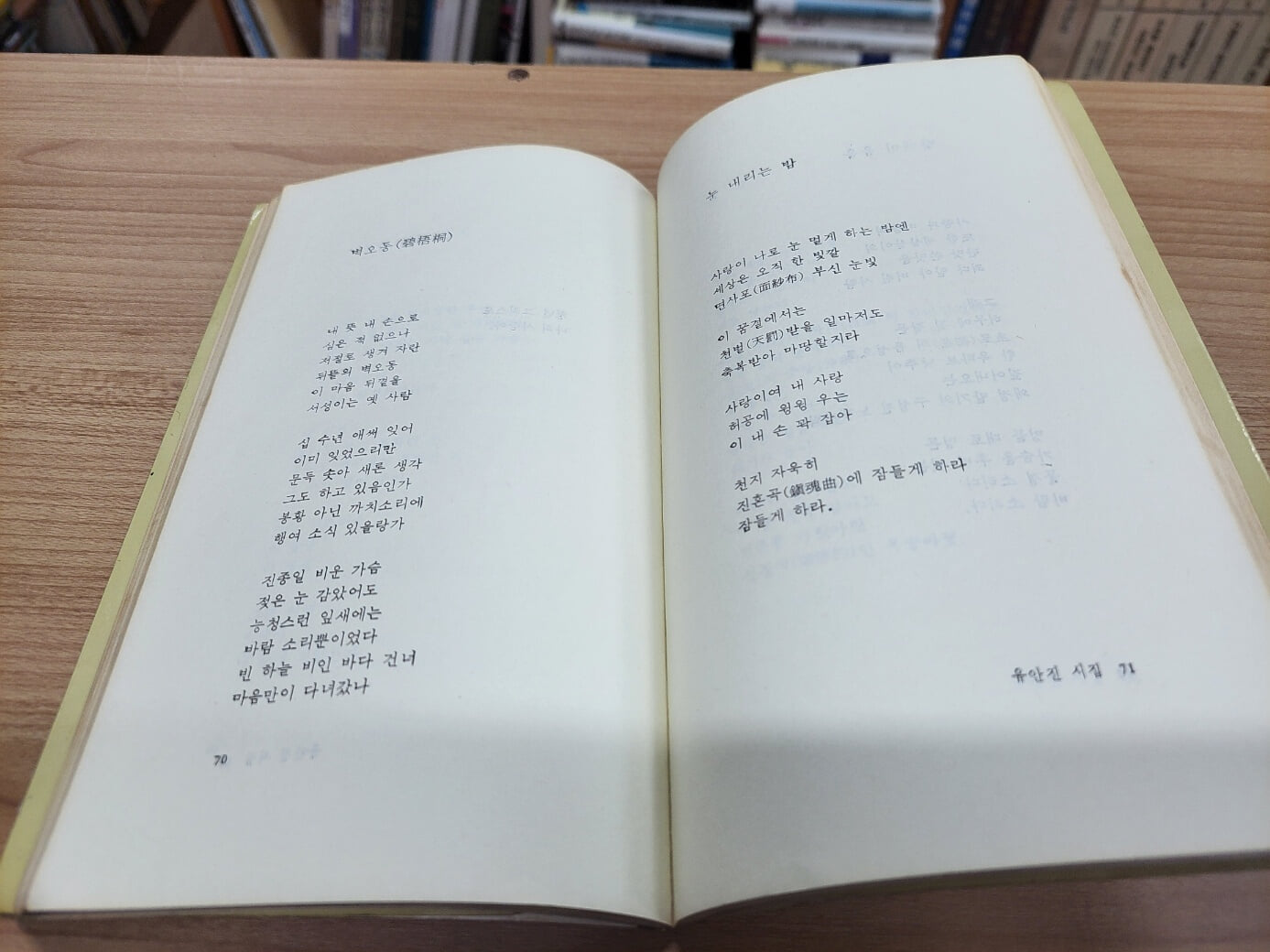 남산길 - 유안진 시집 (자유문학사 자유시인문고 31) (1988 초판)