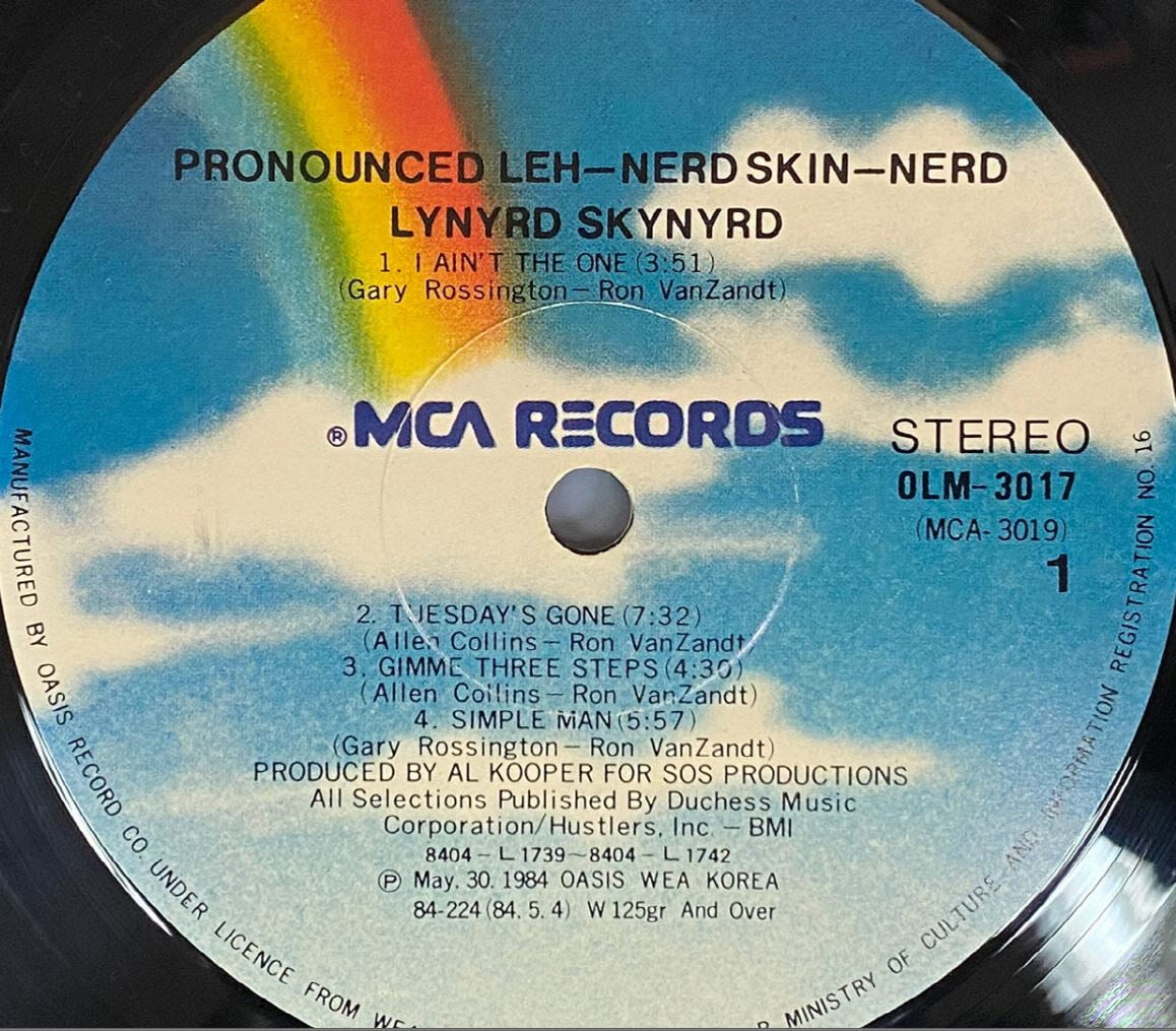 [LP] 레너드 스키너드 - Lynyrd Skynyrd - Pronounced Len -Nerd Skin-Nerd LP [오아시스-라이센스반]