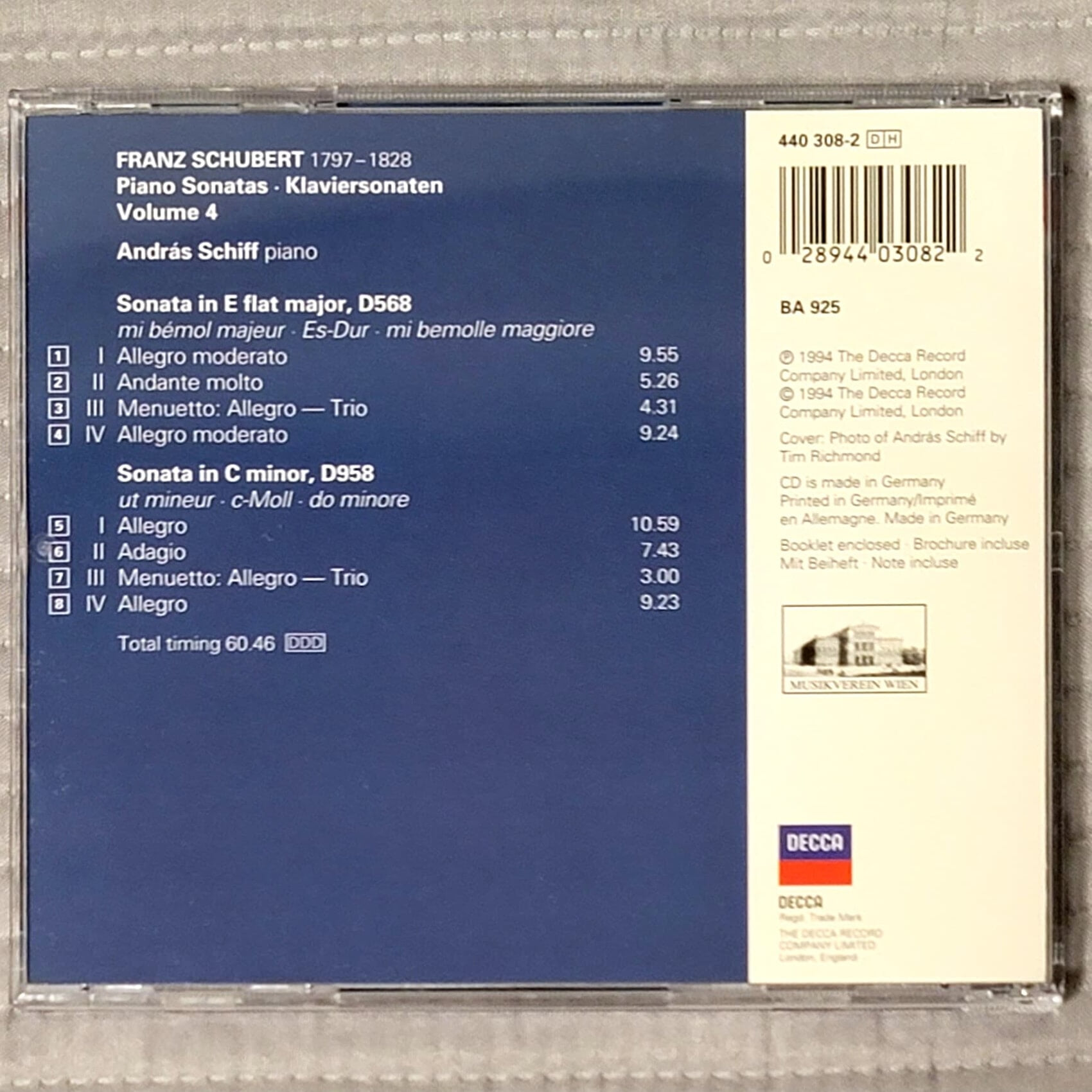 슈베르트 피아노 소나타 D568 D958 안드라스 쉬프 Schubert Piano Sonata Andras Schiff