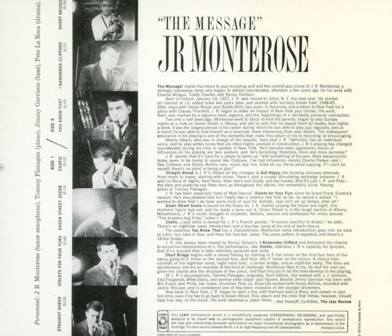 제이 알 몬테로즈 - J.R. Monterose - The Message [일본발매]