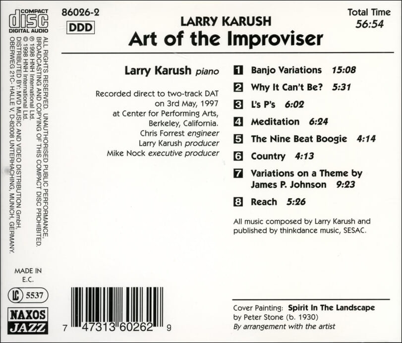 래리 카루쉬 (Larry Karush) - Art Of The Improviser(EU발매)