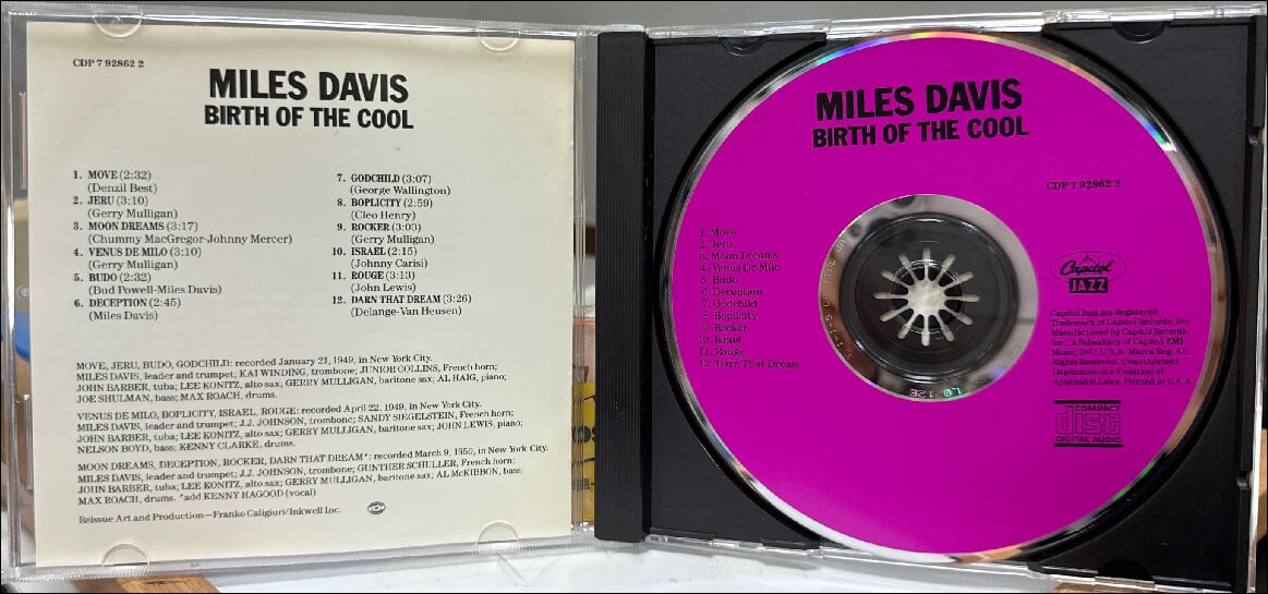 마일즈 데이비스 (Miles Davis) -  Birth Of The Cool(Canada발매)