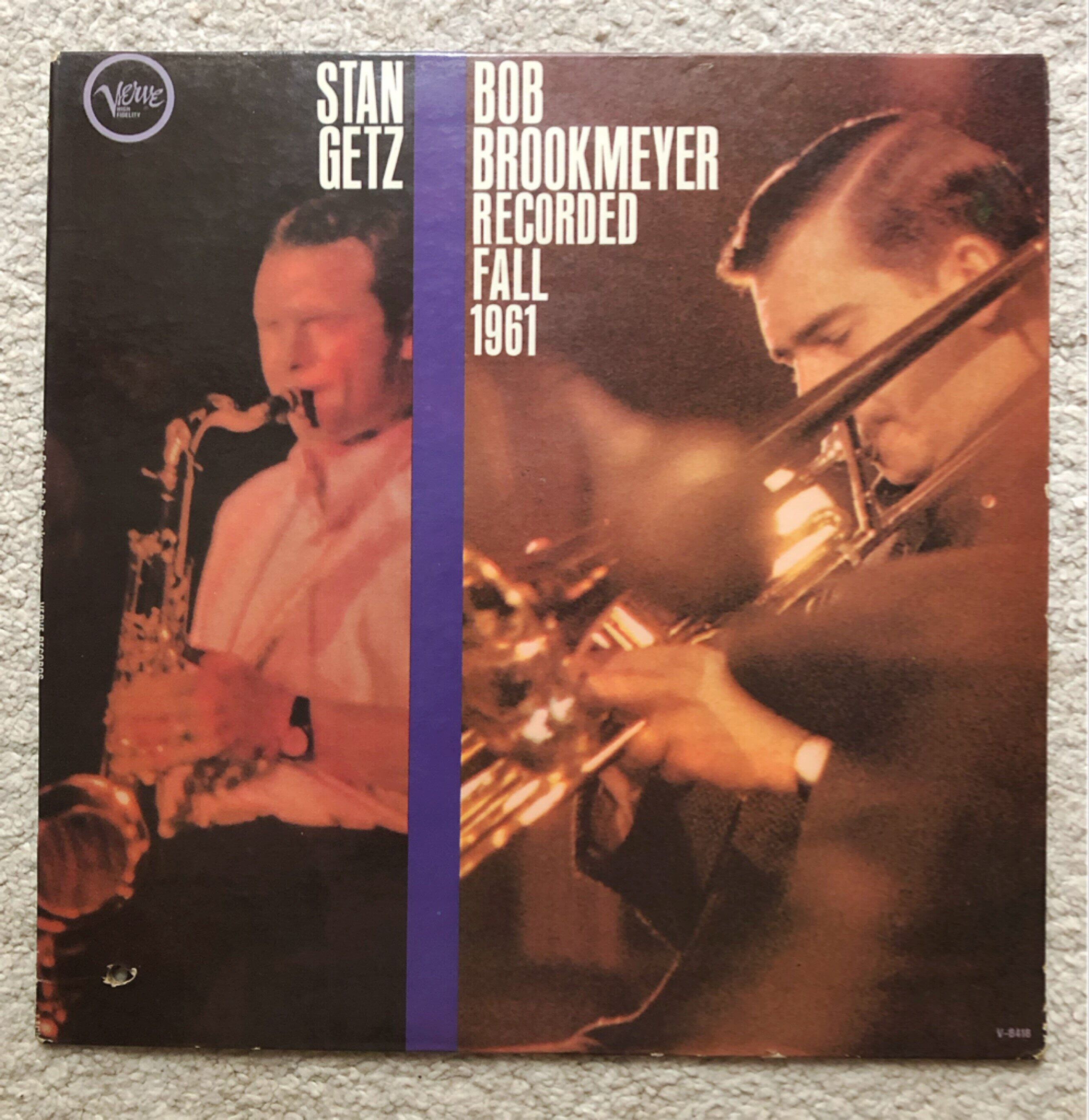 [LP] 수입원반 STAN GETZ - BOB BROOKMEYER V-8418 (MONO반)