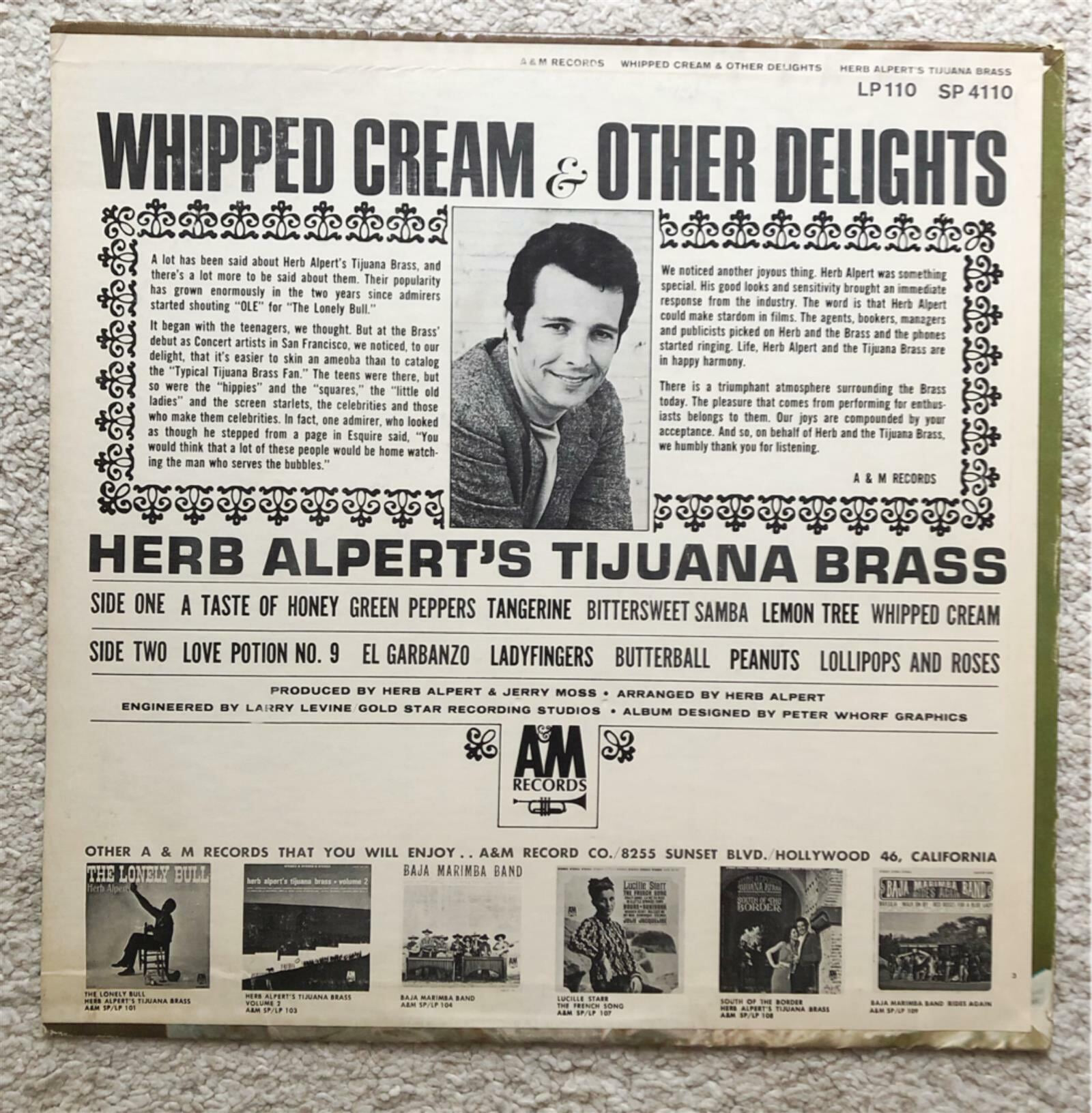 [LP] 수입원반 HERB ALPERT‘S TIJUANA BRASS SP-4110