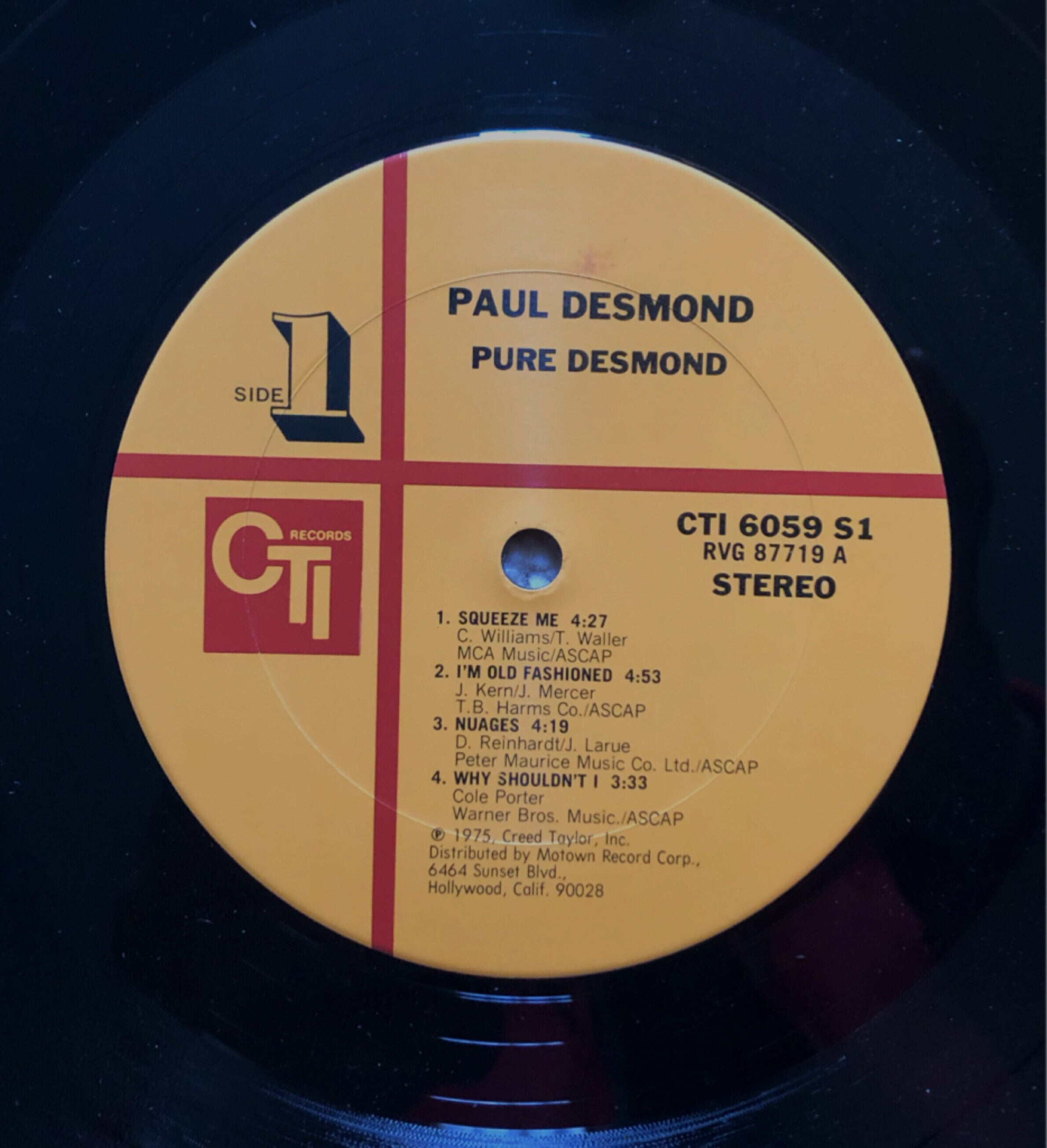 [LP] 수입원반 PAUL DESMOND CTI 6059 S1