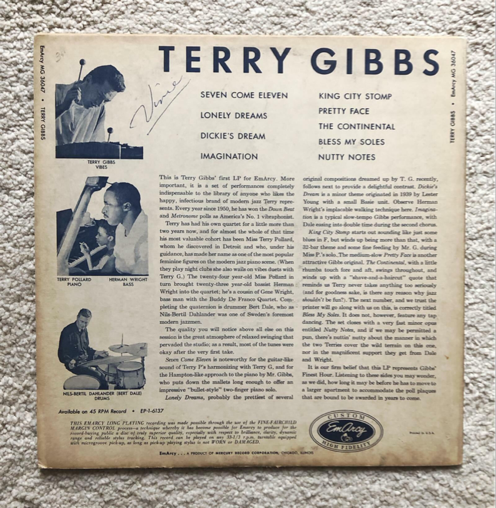 [LP] 수입원반 TERRY GIBBS MG-36047 (MONO반)