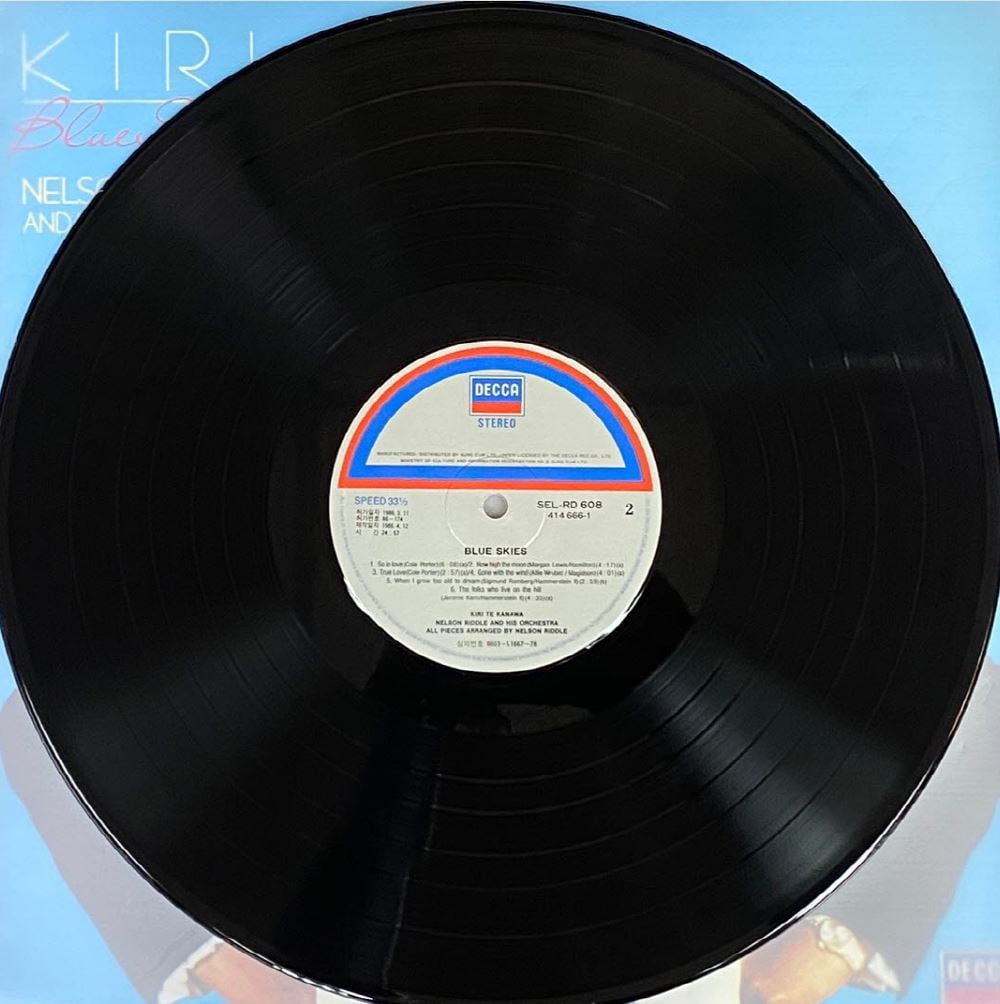 [LP] 키리 테 카나와 - Kiri Te Kanawa - Blue Skies LP [성음-라이센스반]