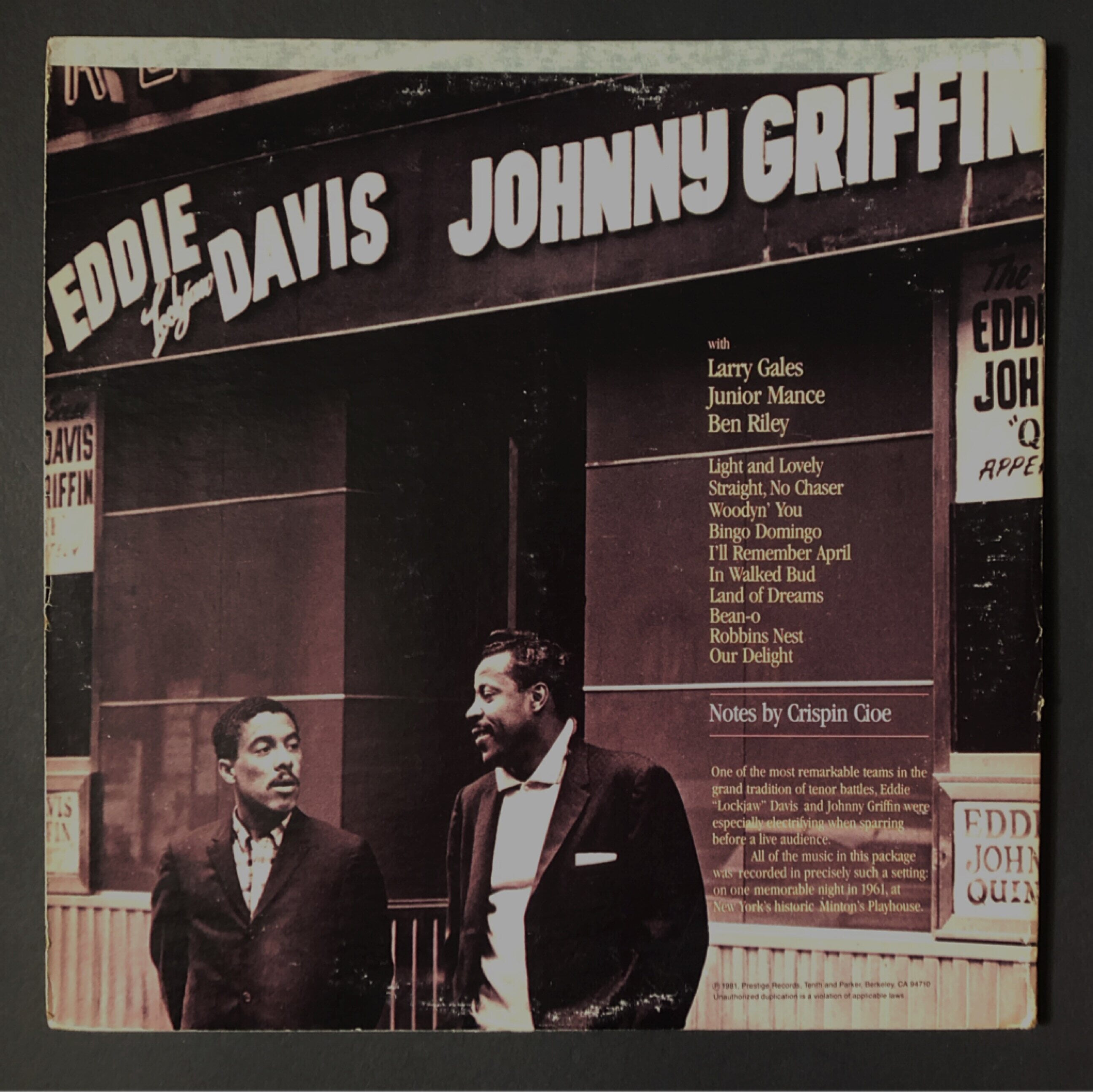 [LP] 수입원반 EDDIE ˝ LOCKJAW˝ DAVIS & JOHNNY GRIFFIN P-24099 (2LP) 