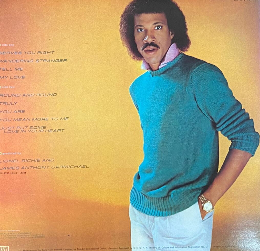 [LP] 라이오넬 리치 - Lionel Richie - Serves You Right LP [성음-라이센스반]