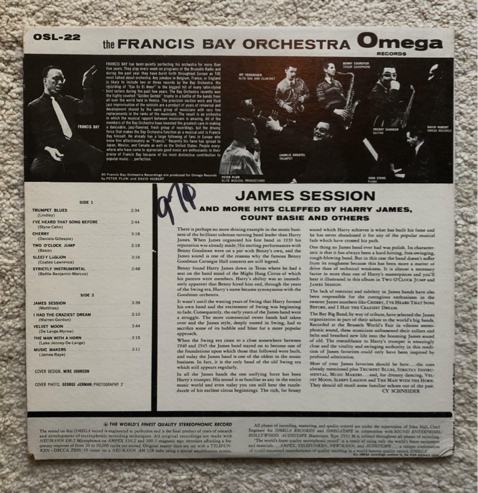 [LP] 수입원반 THE FRANCIS BAY ORCHESTRA OSL-22