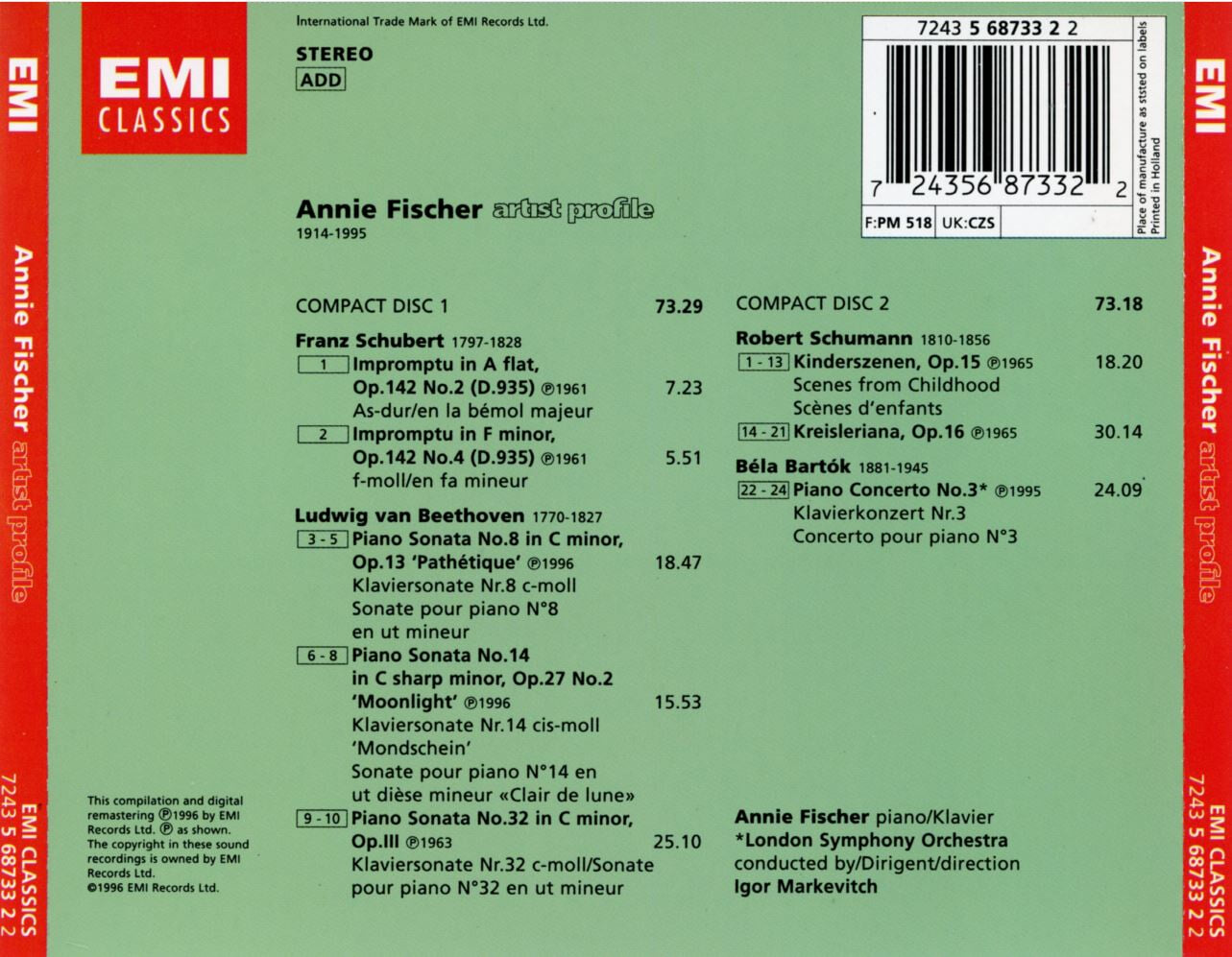 애니 피셔 - Annie Fischer - Artist Profile 2Cds [홀랜드발매]