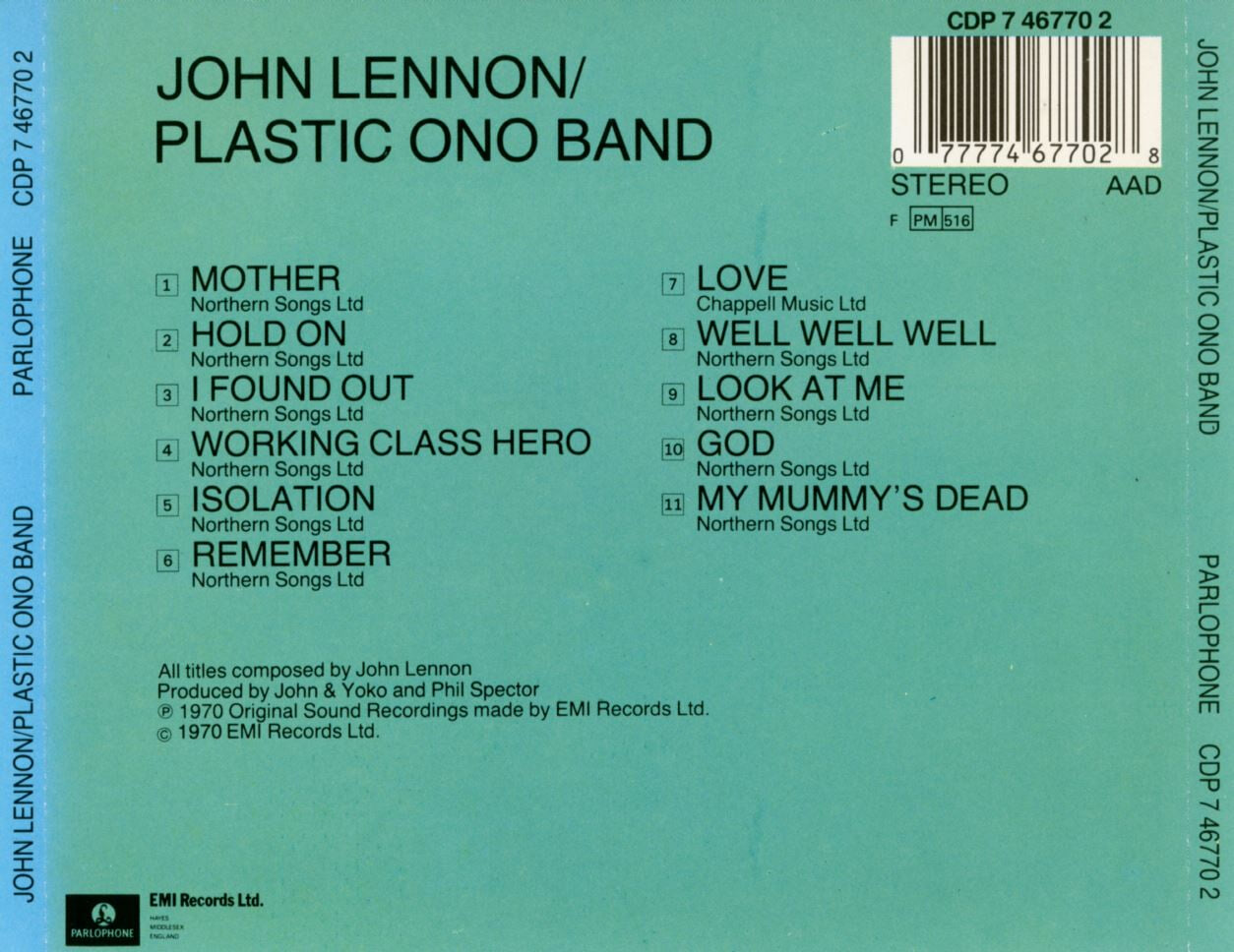 존 레논,플라스틱 오노 밴드 - John Lennon,Plastic Ono Band - Mother [U.K발매]