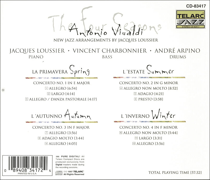 Vivaldi: The Four Seasons - 자크 루시에 트리오 (Jacques Loussier Trio)(US발매)