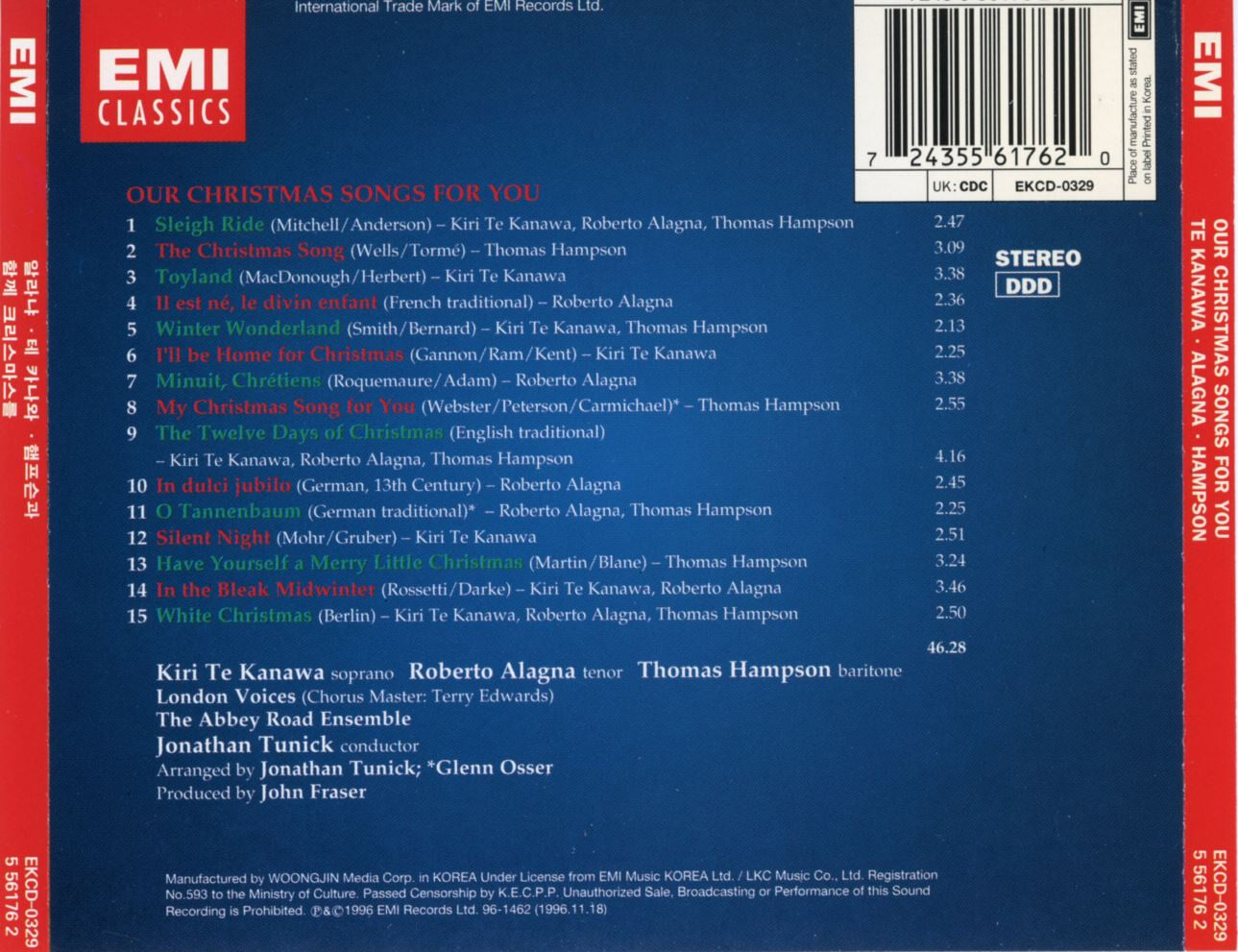 알라냐,카나와,토마스 햄슨 - Roberto Alagna, Kiri Te Kanawa, Thomas Hampson - Our Christmas Songs For You