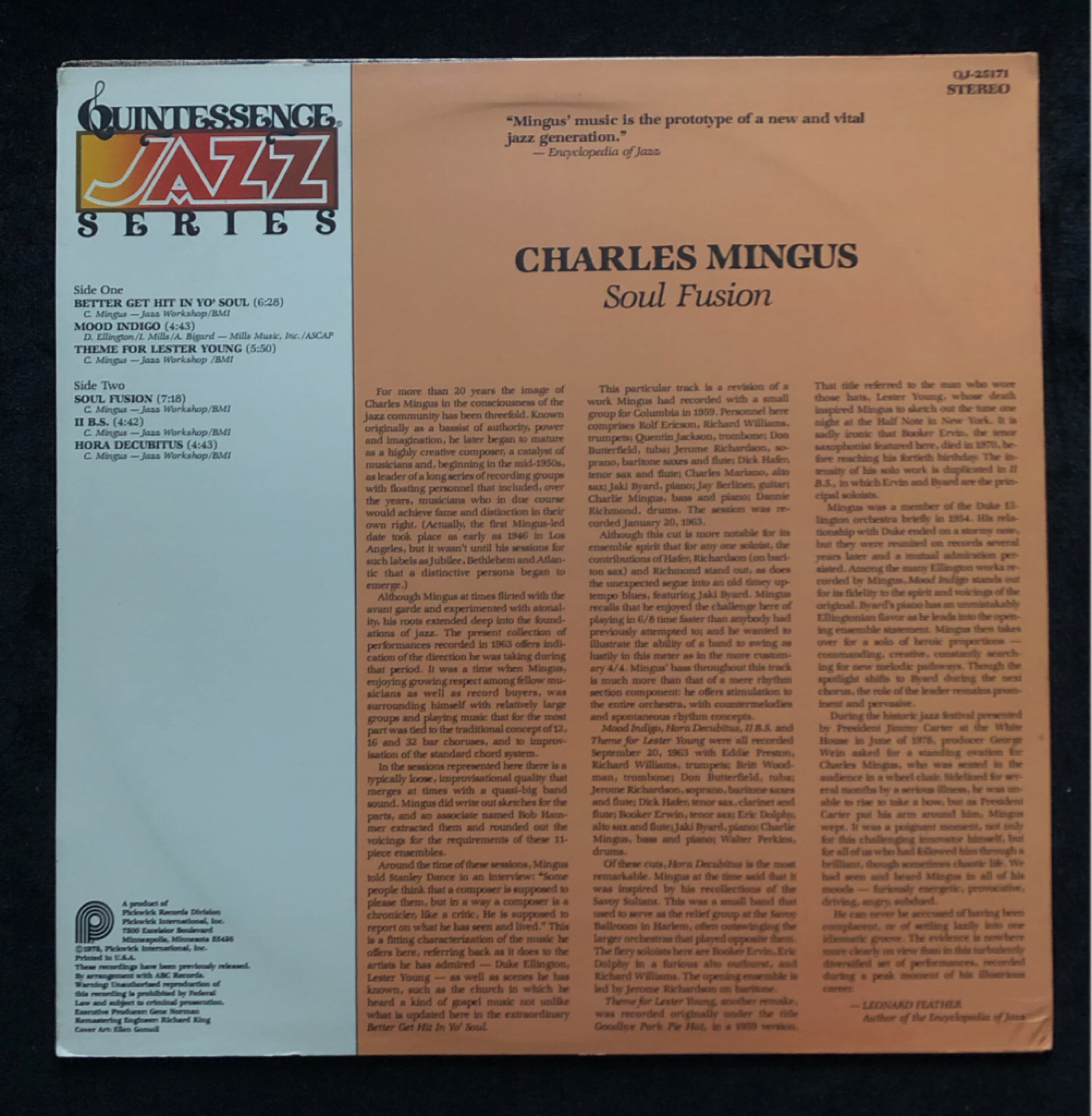 [LP] 수입원반 CHARLES MINGUS QJ-25171