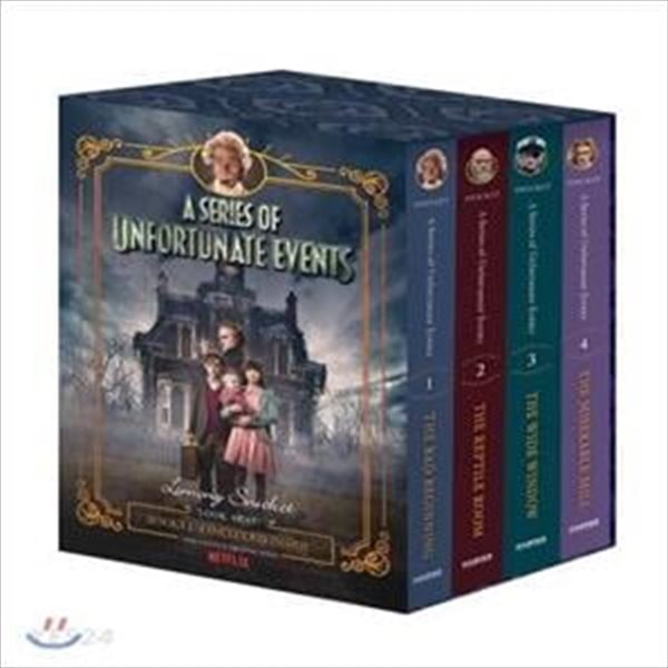 A Series of Unfortunate Events #1-4 Netflix Tie-In Box Set (The Bad Beginning / The Reptile Room / The Wide Window / The Miserable Mill)