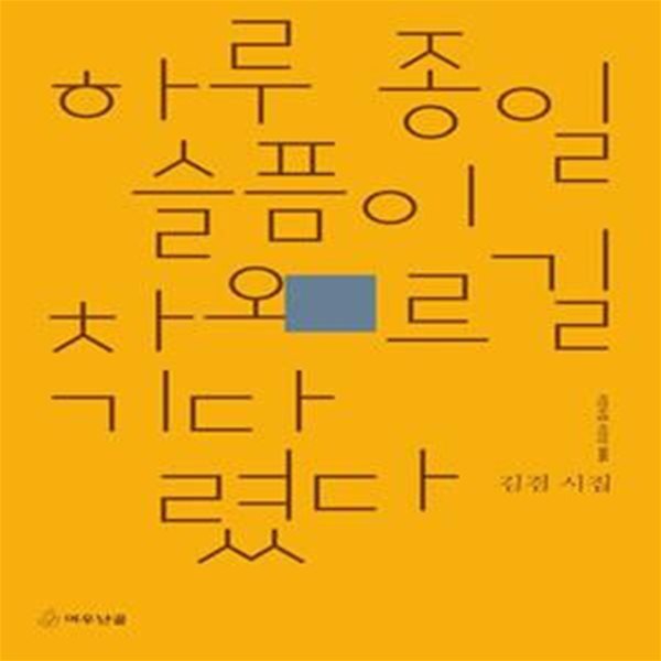 하루 종일 슬픔이 차오르길 기다렸다 (김겸 시집)