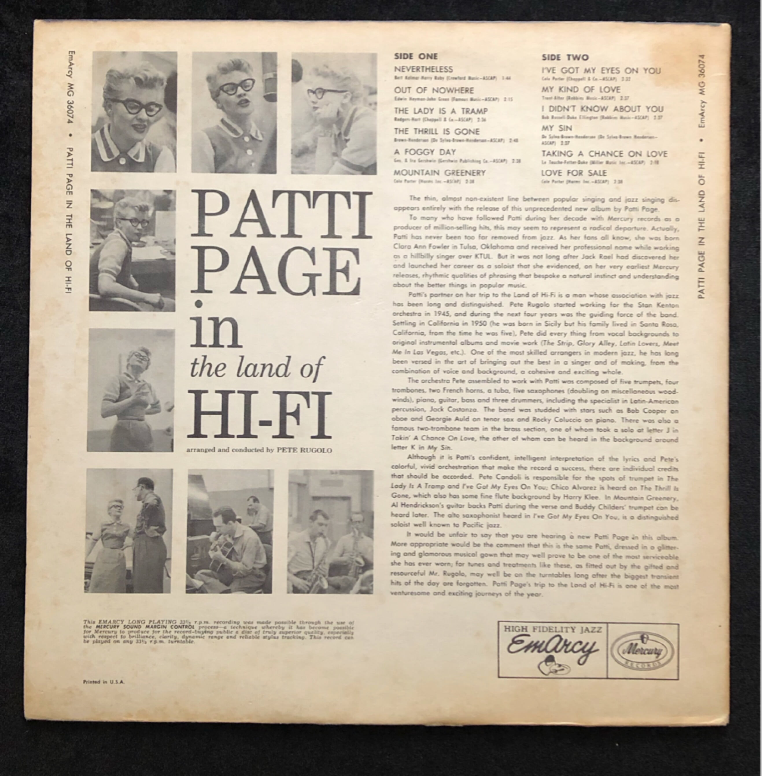 [LP] 수입원반 PATTI PAGE MG-36074 (MONO반)