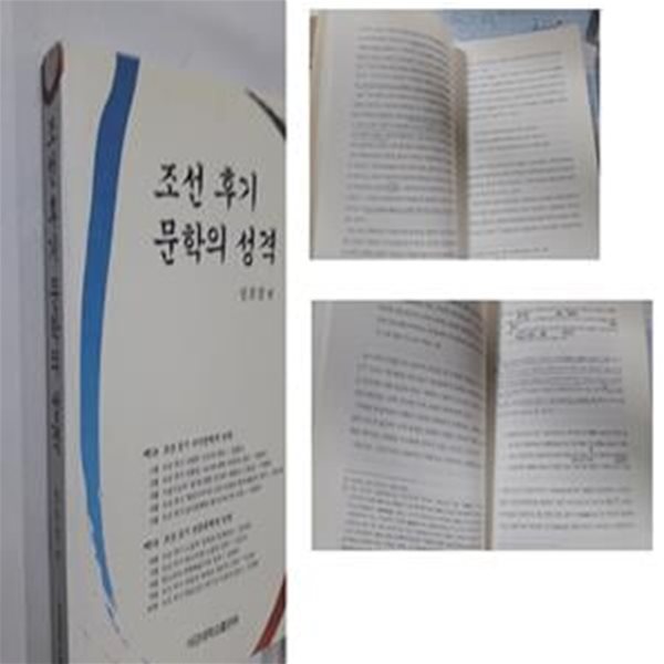 조선 후기 문학의 성격       /(성호경/서강대학교/하단참조)