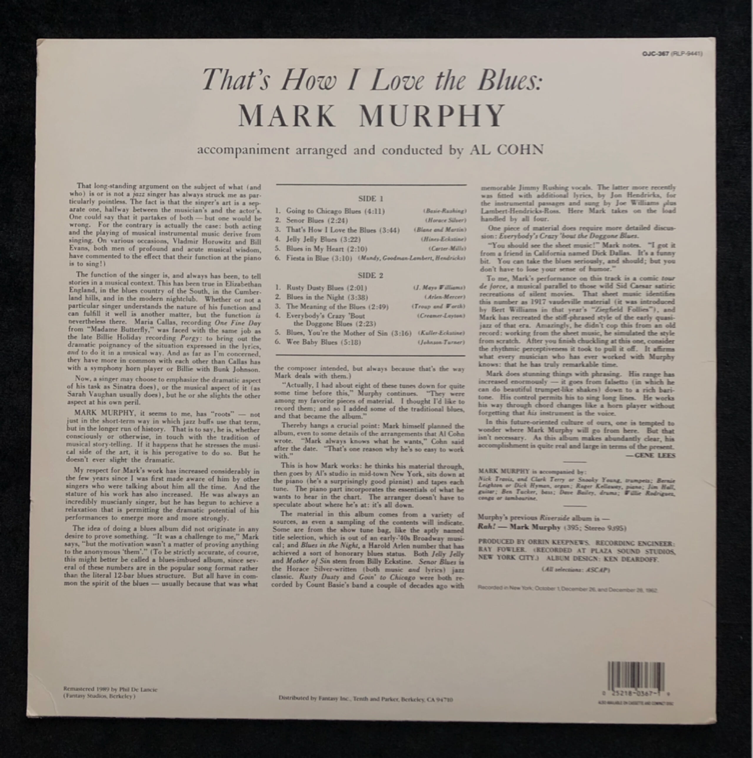 [LP] 수입원반 MARK MURPHY OJC-367