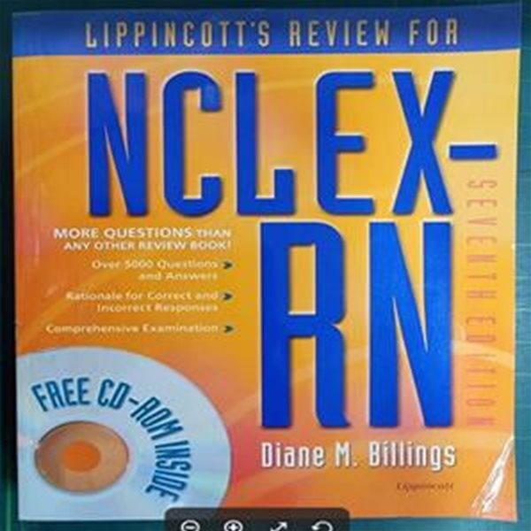 Lippincott&#39;s Review for NCLEX-RN with CDROM [ Paperback/7ed. ] / Diane M. Billings, Billings | Lippincott Williams &amp; Wilkins [영어원서 / 상급] - 실사진과 설명확인요망